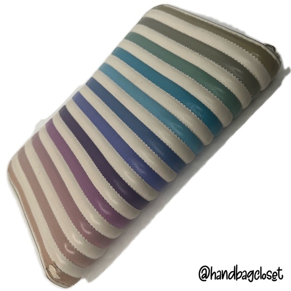 COACH RAINBOW MEDIUM ZIP AROUND WALLET WITH OMBRE QUILTING (COACH 91197) - Picture 3 of 8